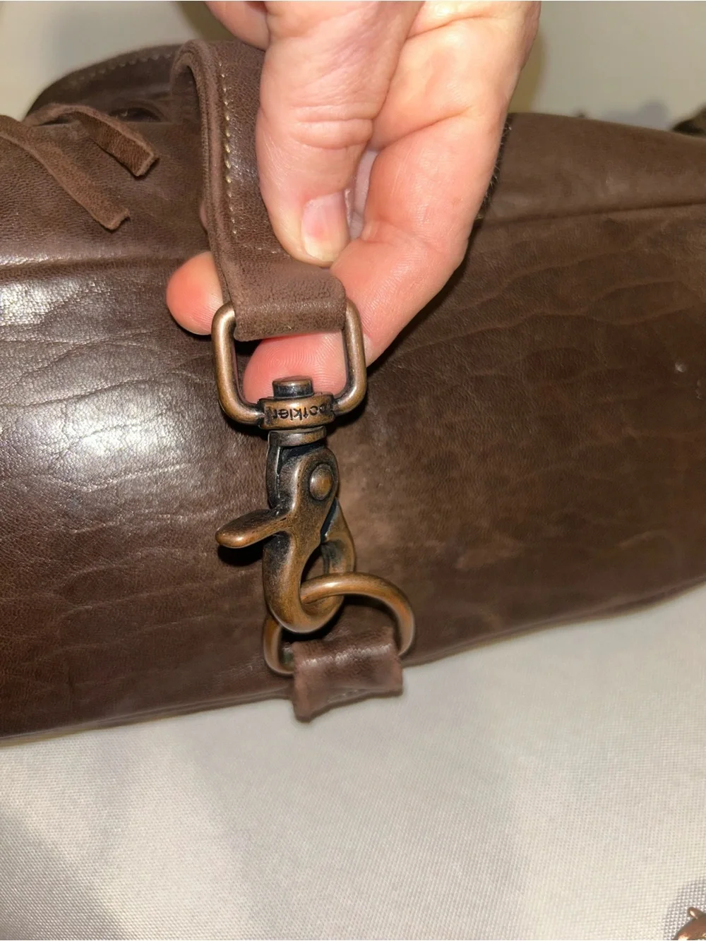 Botkier Dark Brown Leather Hobo with Top Handles and Chain Strap